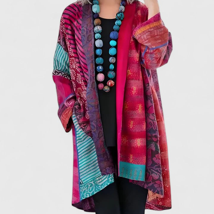 Mirella Patchwork Print Kimono Cardigan