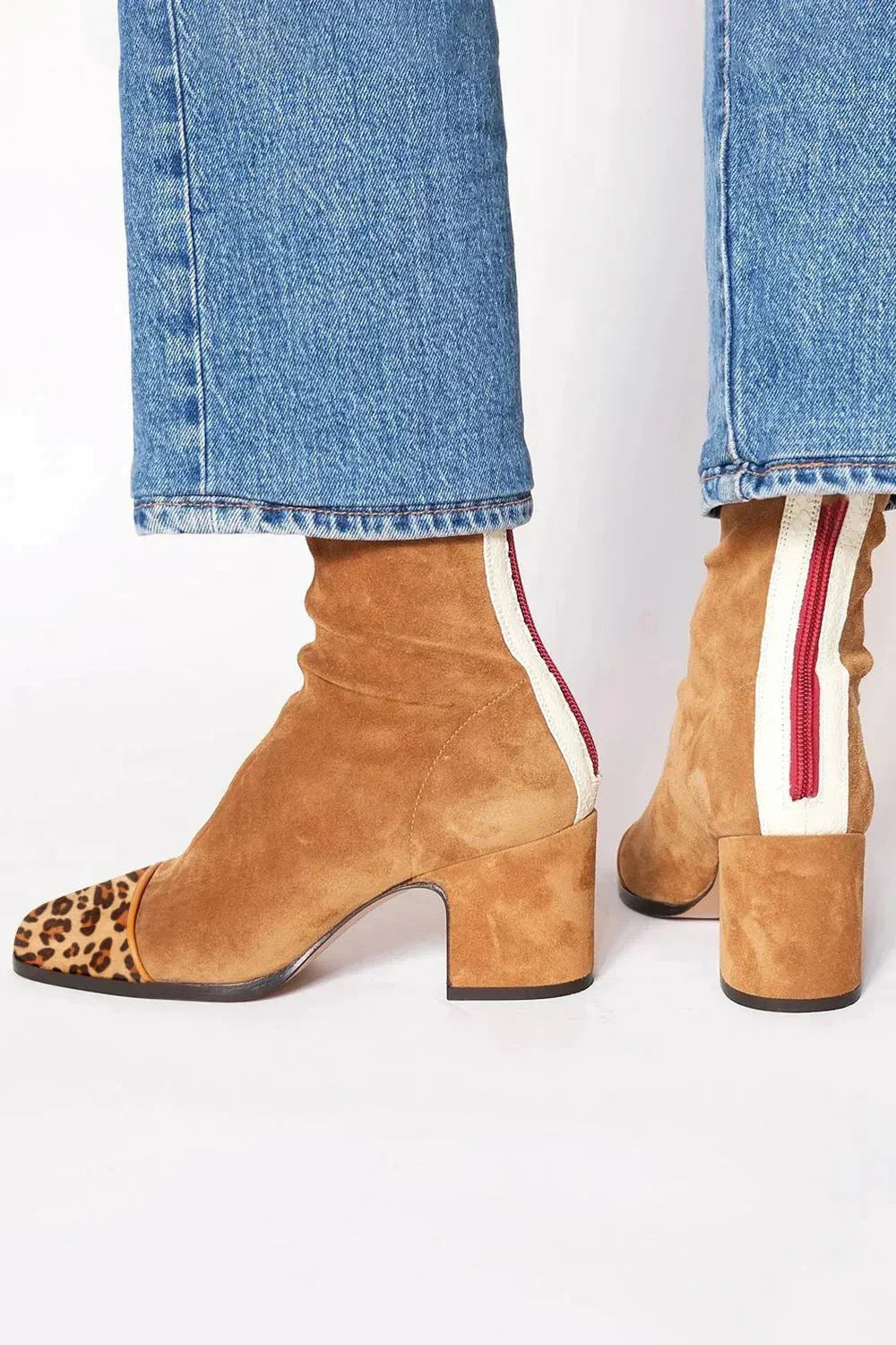 Selena Women's Square-Toe Velvet Ankle Boots