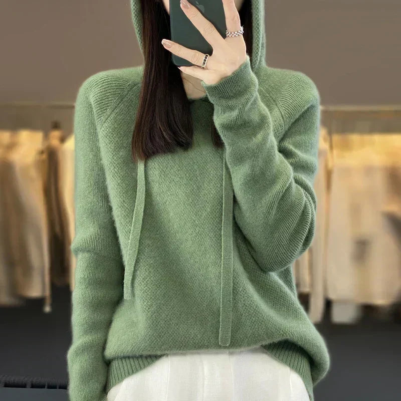 Saskia Hooded Knit Pullover Sweater