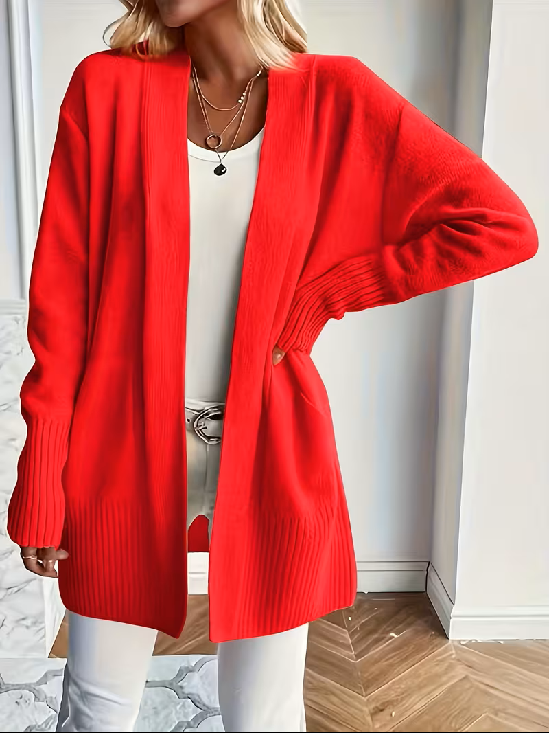 Florina Draped Open-Front Cardigan