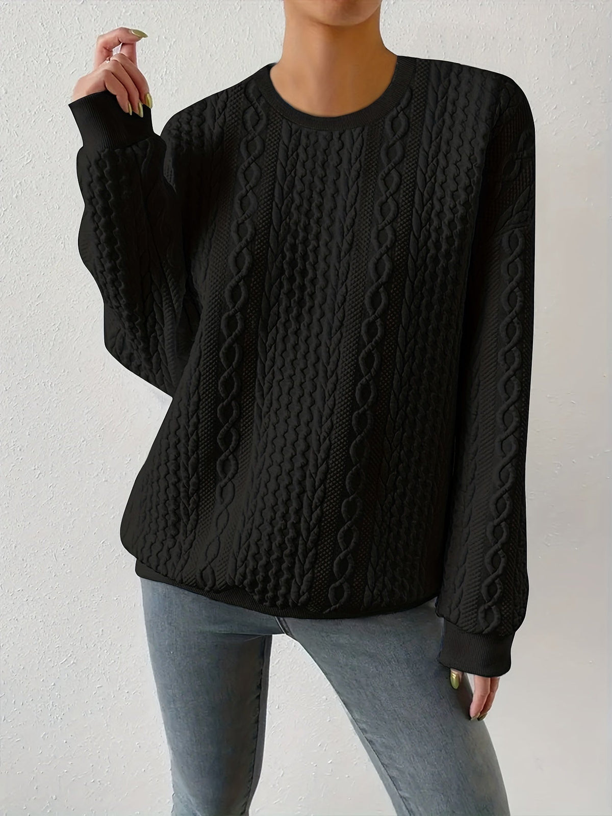 Eira Cable-Knit Sweatshirt