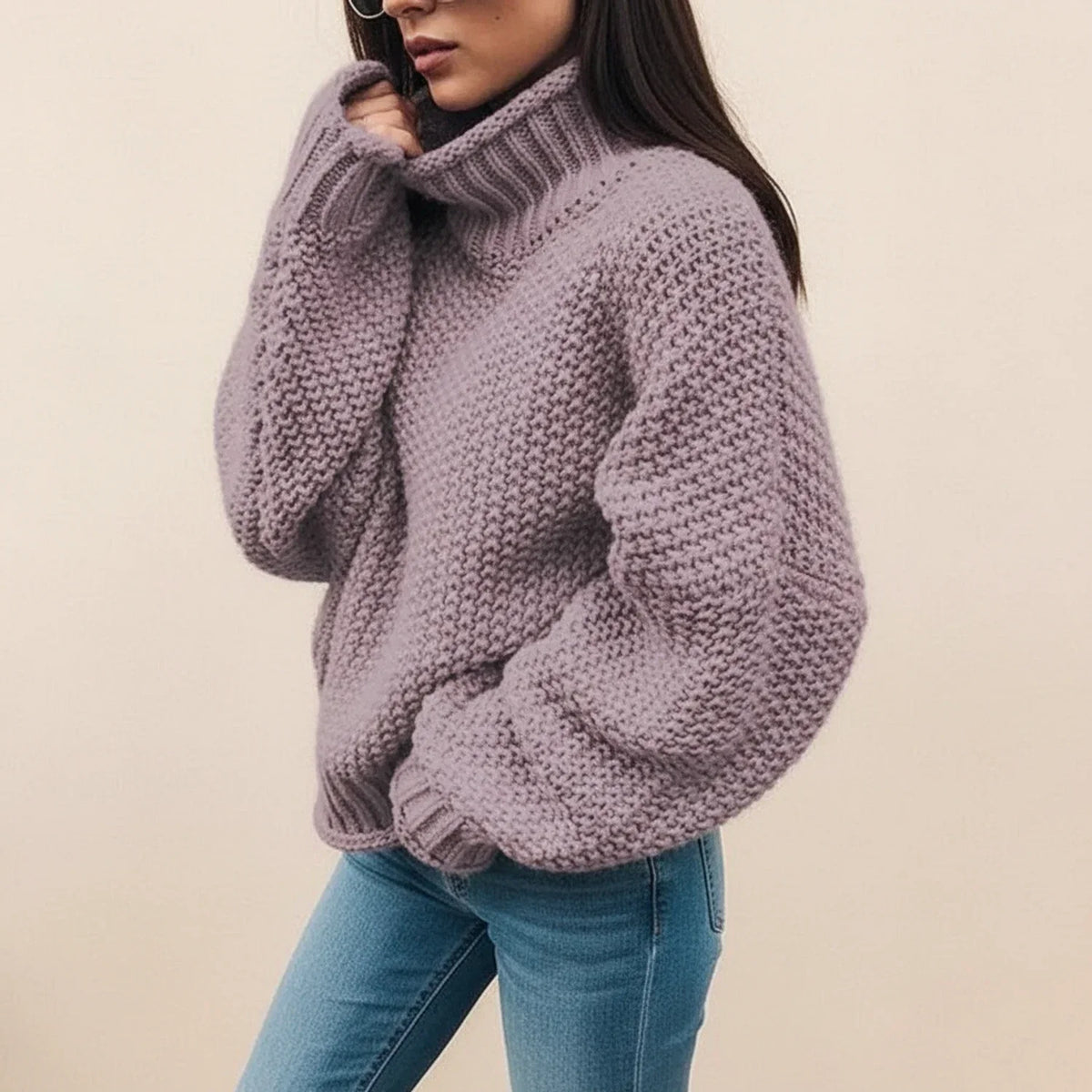 Marlena Chunky Knit Turtleneck Sweater