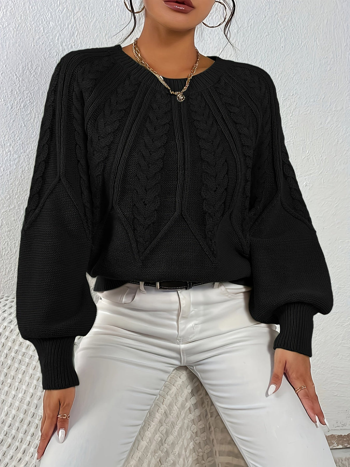 Lisandra Relaxed Cable-Knit Sweater
