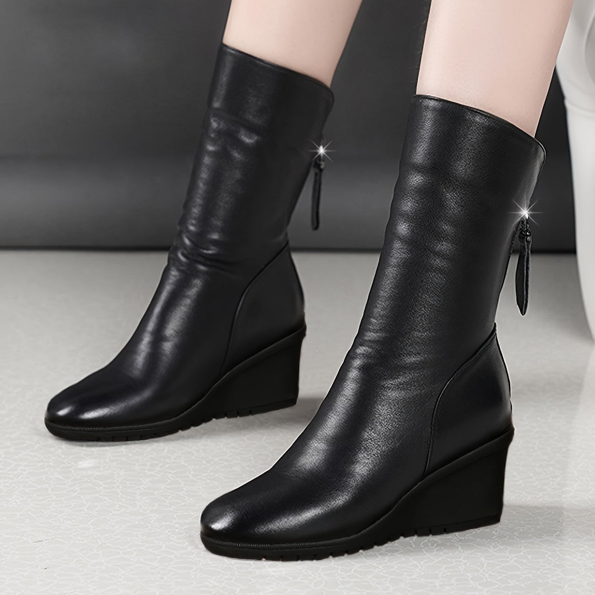 Ilaria Wedge Mid-Calf Boots