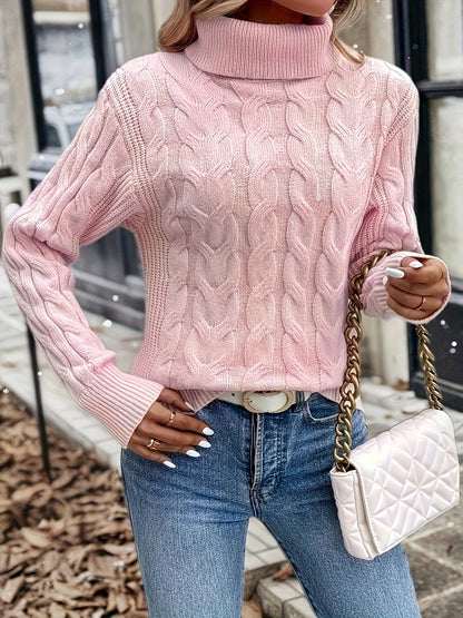 Rosamund Cable-Knit Turtleneck Sweater