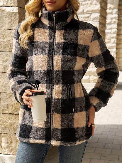 Violetta Checkered Hooded Jacket