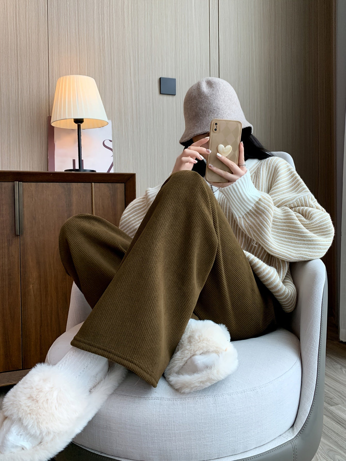 Anya Warm Lined Wide-Leg Pants