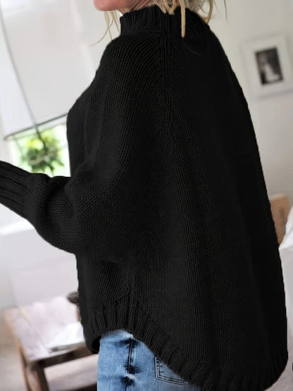 Eira Wool Cable-Knit High-Neck Sweater