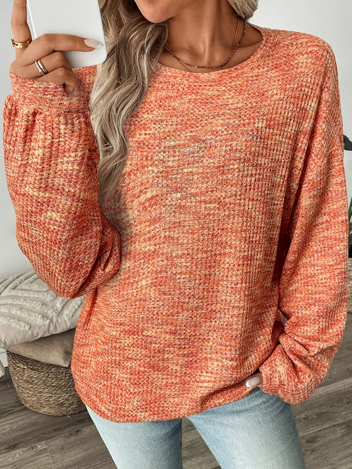 Cosette Waffle-Knit Sweater