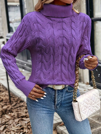 Rosamund Cable-Knit Turtleneck Sweater