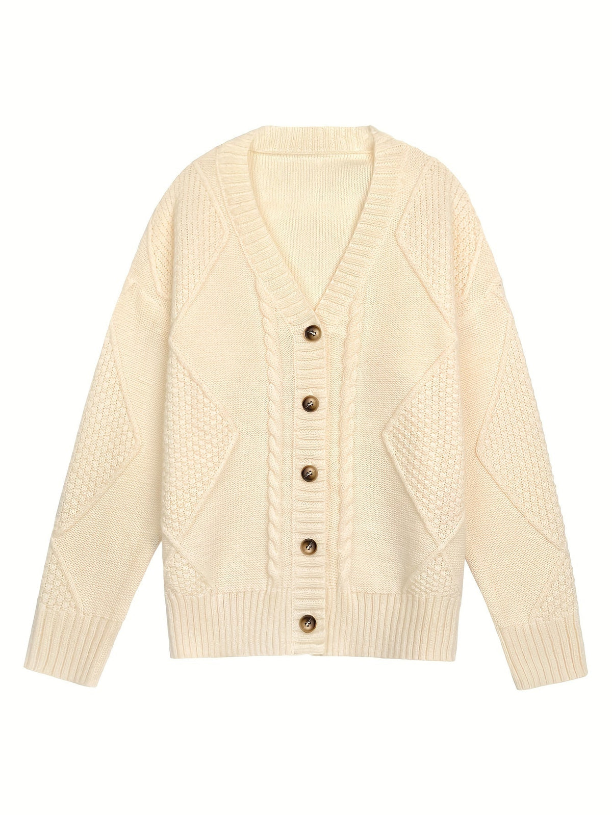 Nadine Cable-Knit V-Neck Cardigan