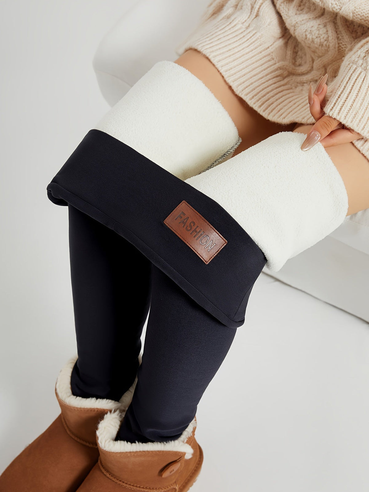 Ines High-Waist Fleece-Lined Leggings