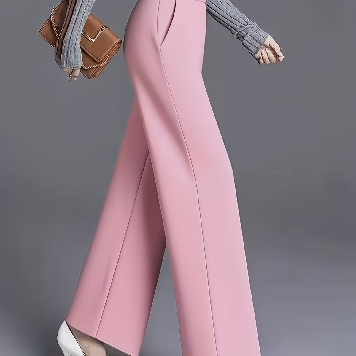 Thalia Comfortable High-Waist Wide-Leg Pants