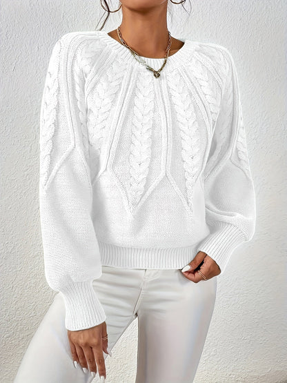Marielle Cable-Knit Round-Neck Sweater