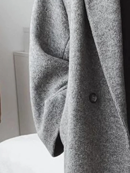 Adriana Oversized Notch-Lapel Overcoat