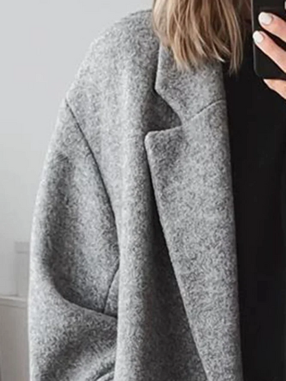 Adriana Oversized Notch-Lapel Overcoat