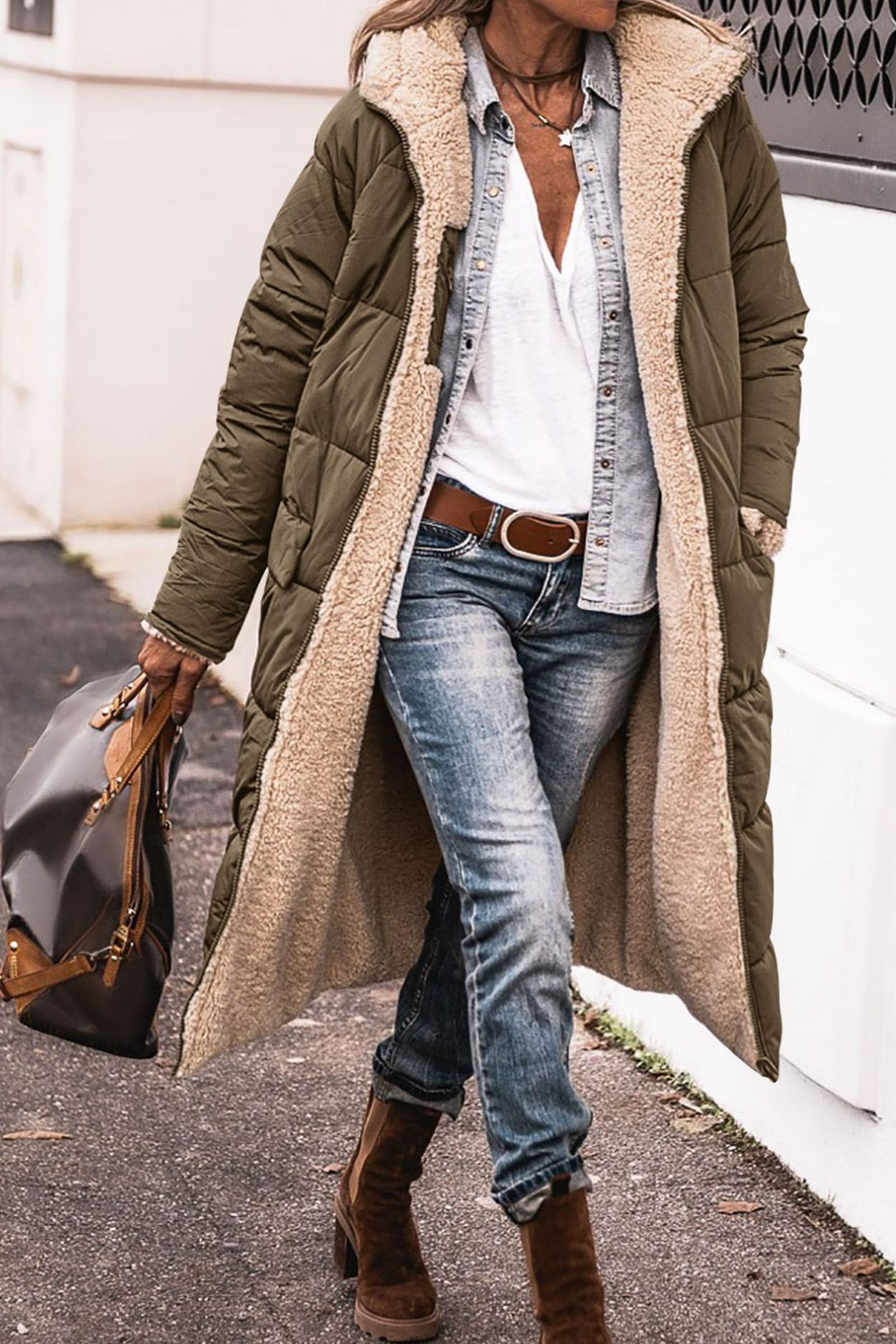 Romina Reversible Sherpa Puffer Coat