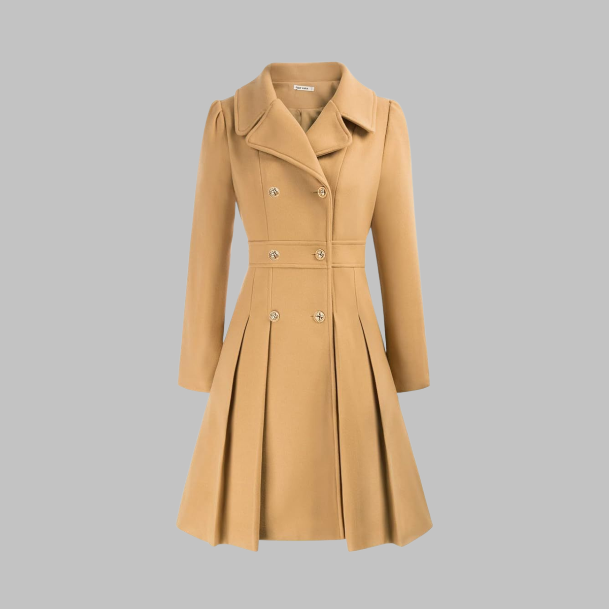 Paloma Fit-and-Flare Double-Breasted Coat