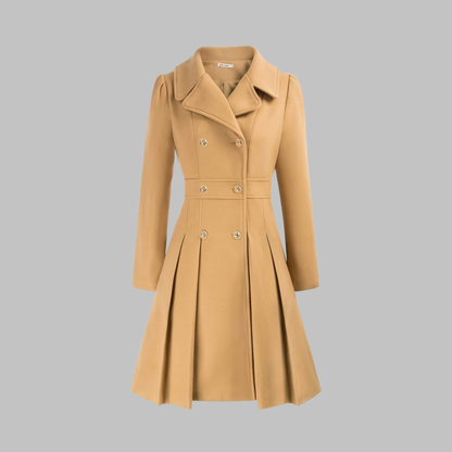 Paloma Fit-and-Flare Double-Breasted Coat