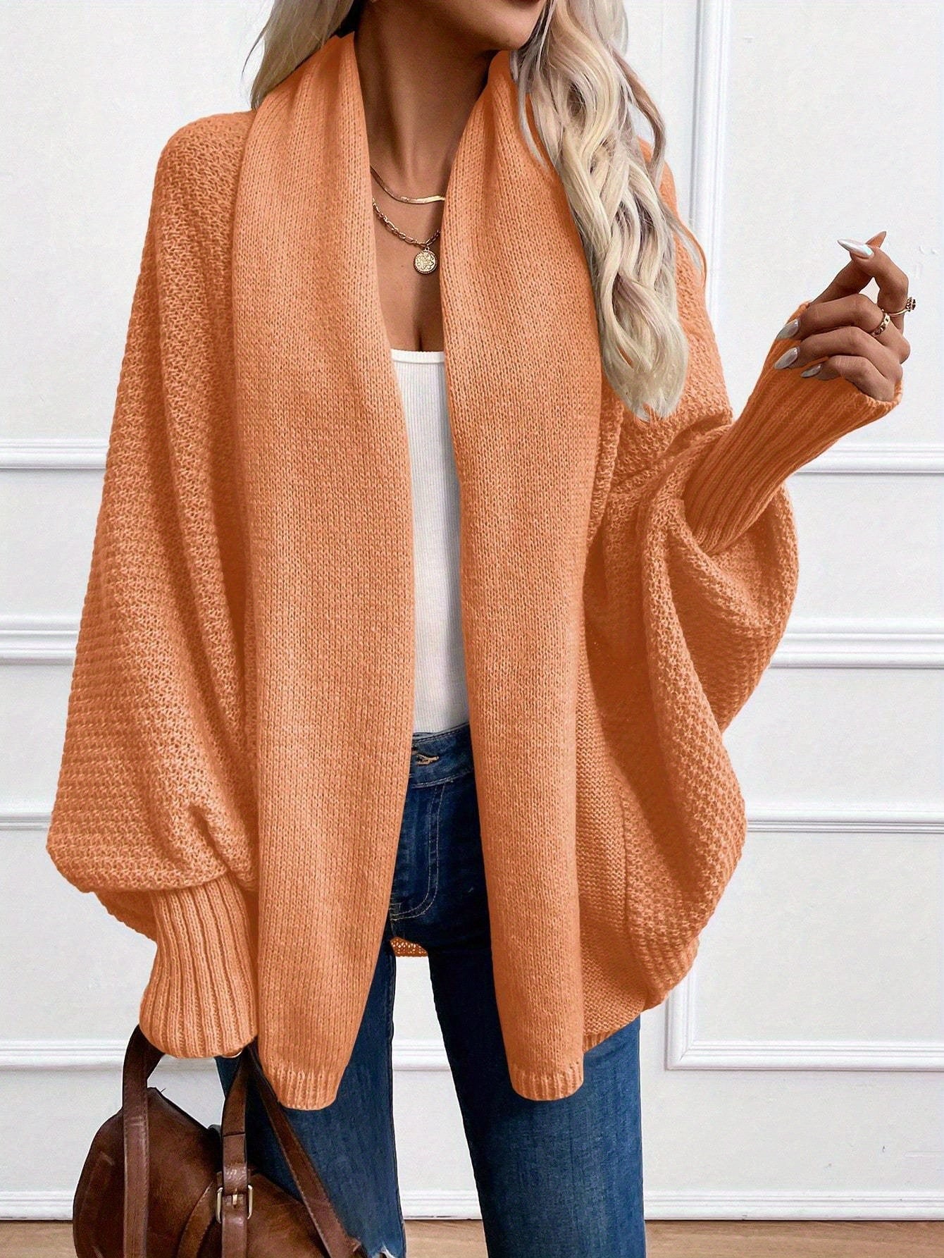 Evelina Draped Shawl-Collar Cardigan