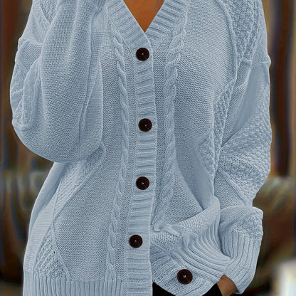 Ariadne Cable-Knit Button-Front Cardigan