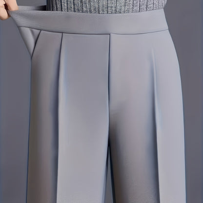 Thalia Comfortable High-Waist Wide-Leg Pants