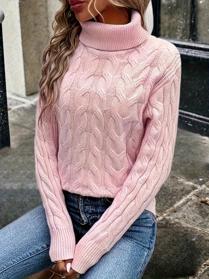 Rosamund Cable-Knit Turtleneck Sweater