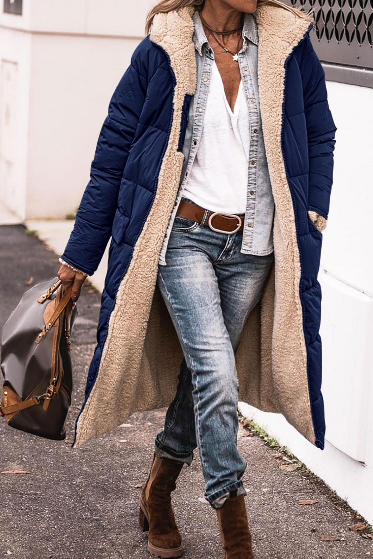 Romina Reversible Sherpa Puffer Coat