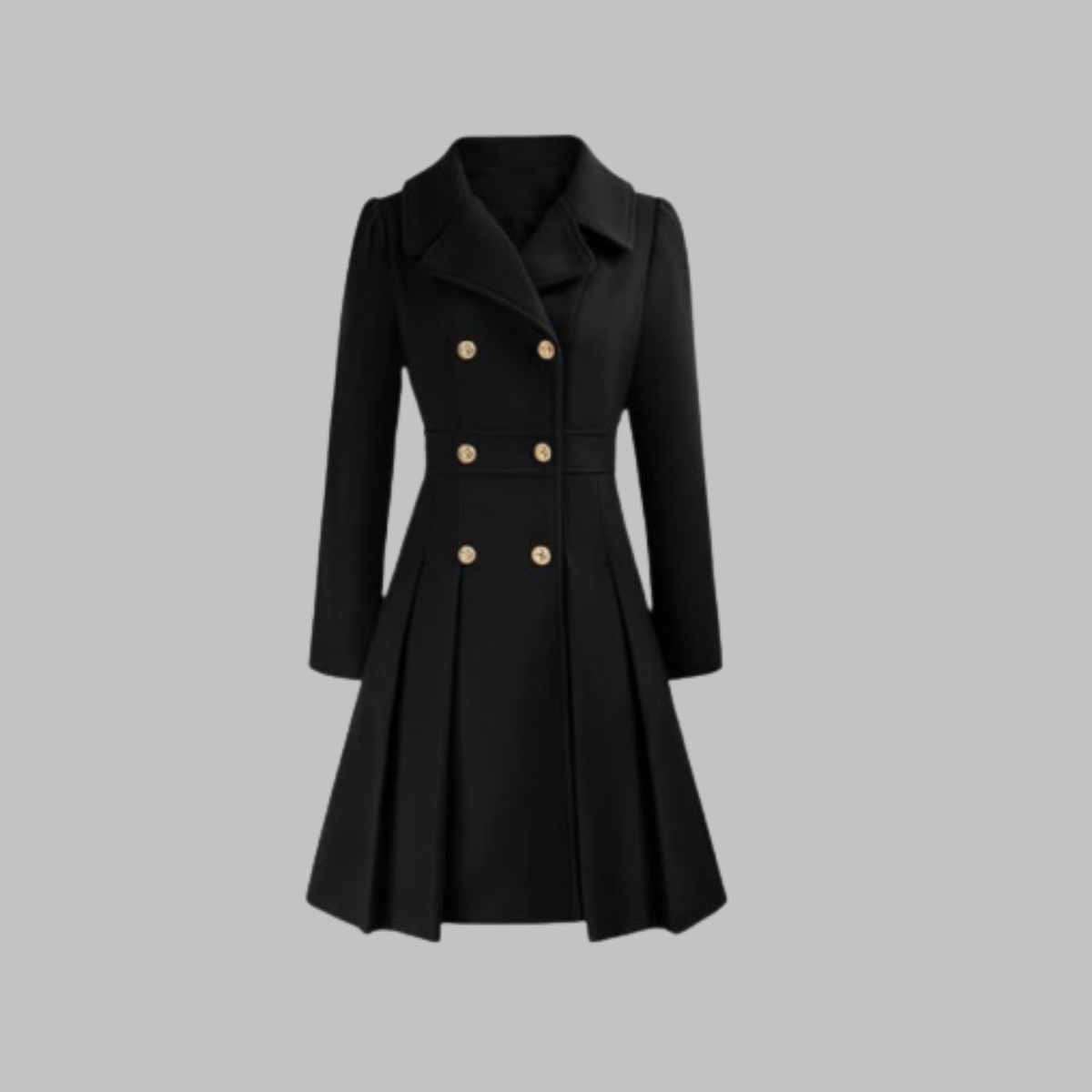 Paloma Fit-and-Flare Double-Breasted Coat
