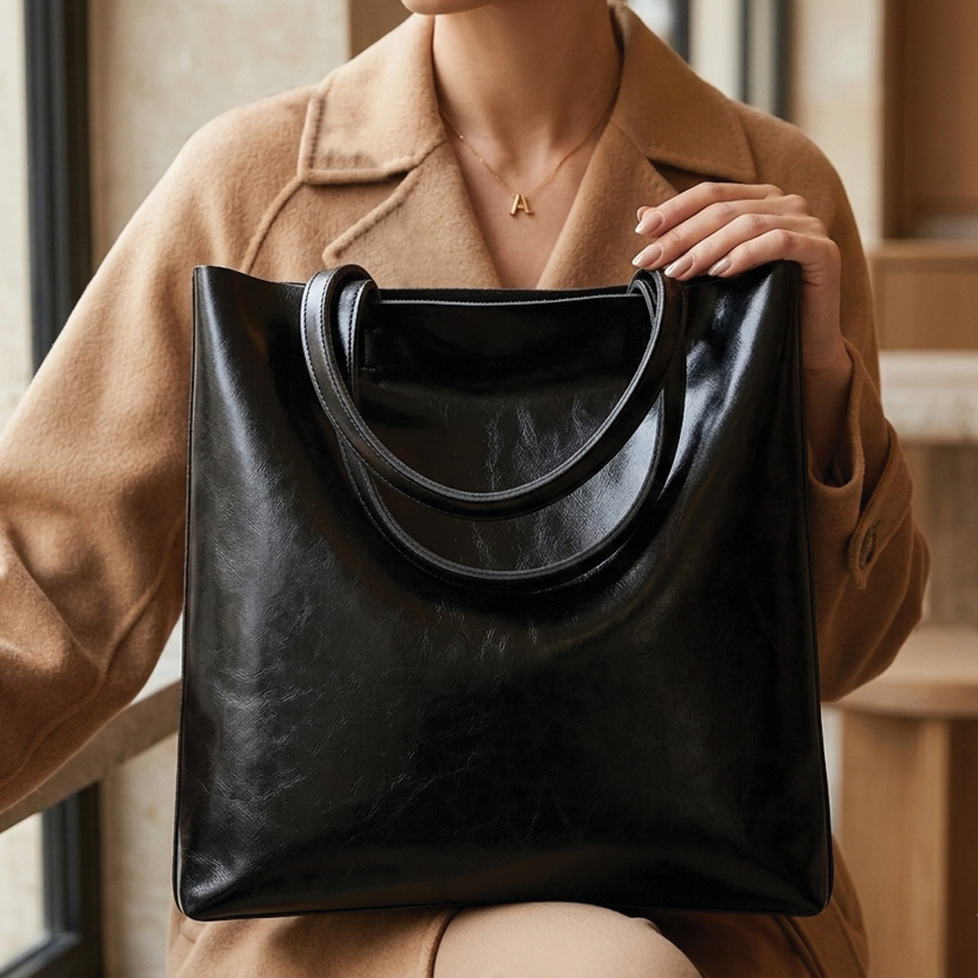 Lisette Structured Leather Tote Bag