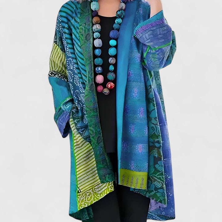 Mirella Patchwork Print Kimono Cardigan