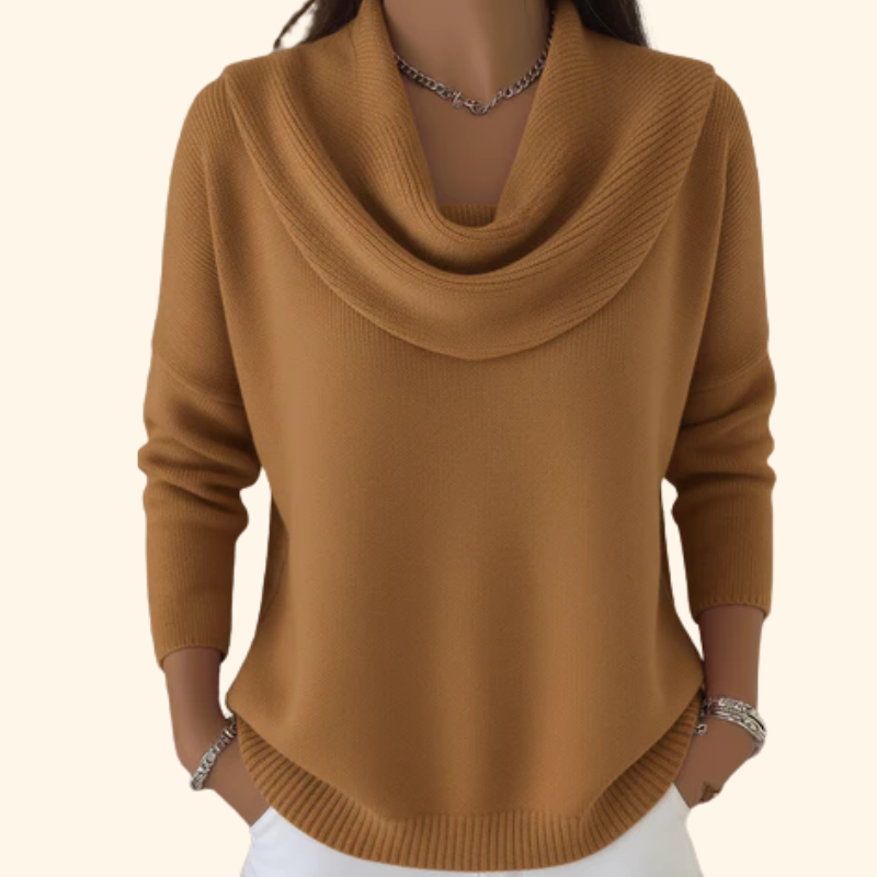 Romy Draped Cowl Neck Sweater