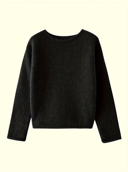 Natalina Relaxed Crew-Neck Knit Sweater