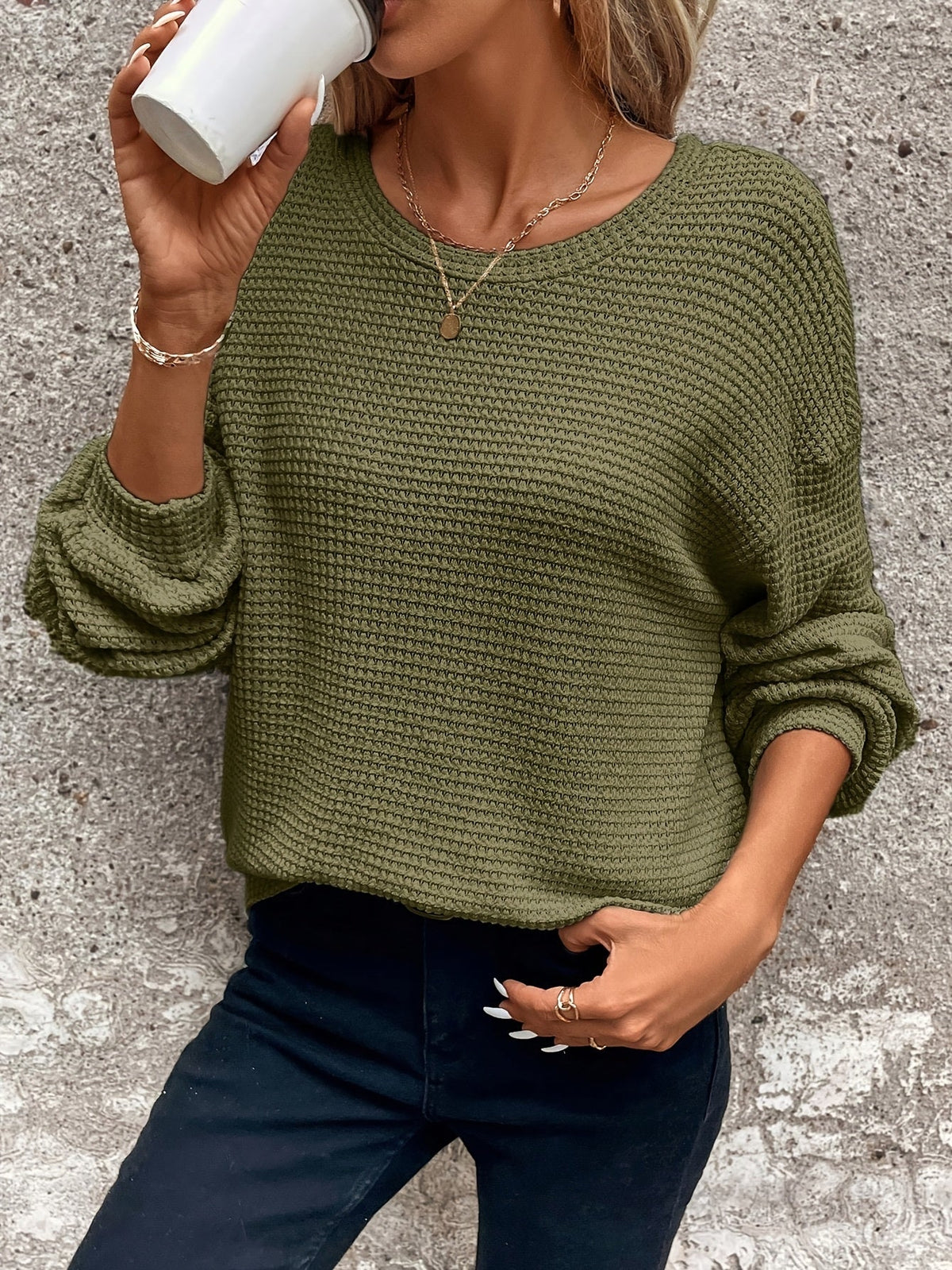 Solange Waffle-Knit Sweater