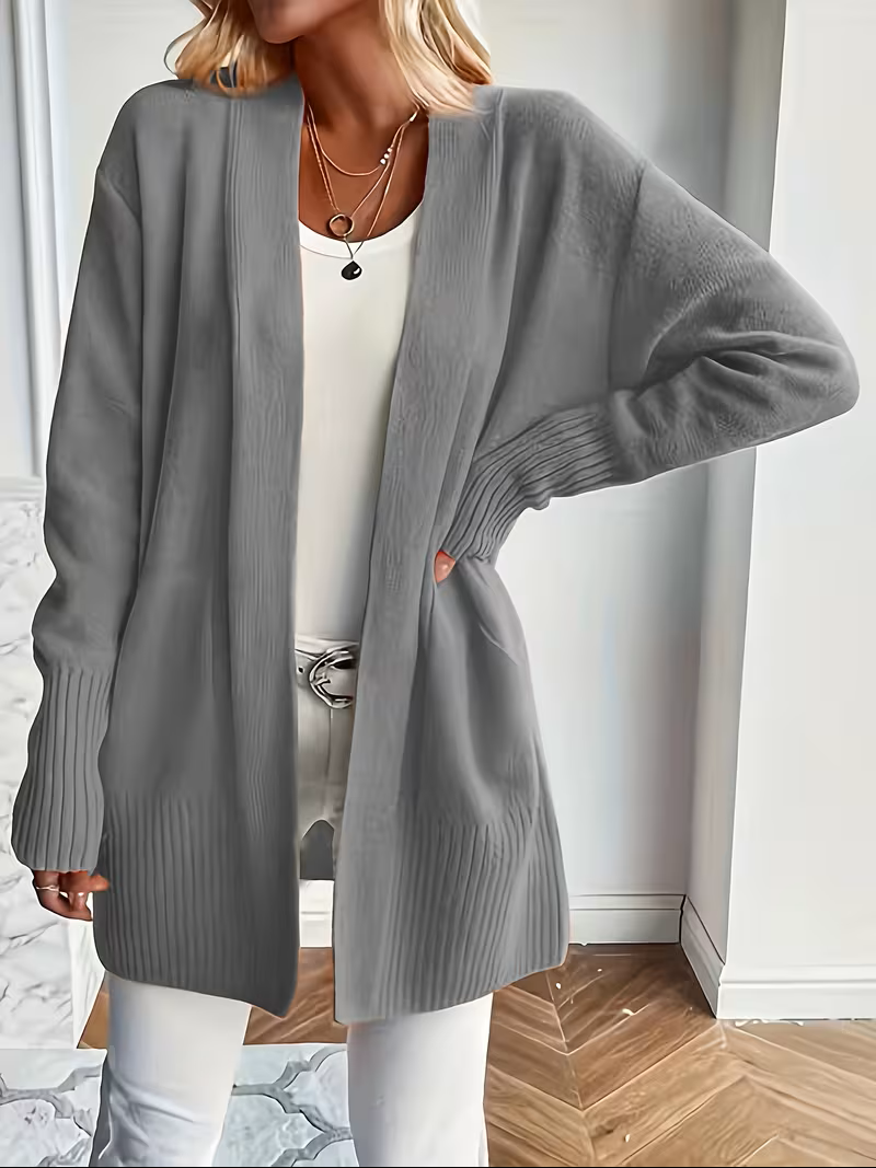 Florina Draped Open-Front Cardigan