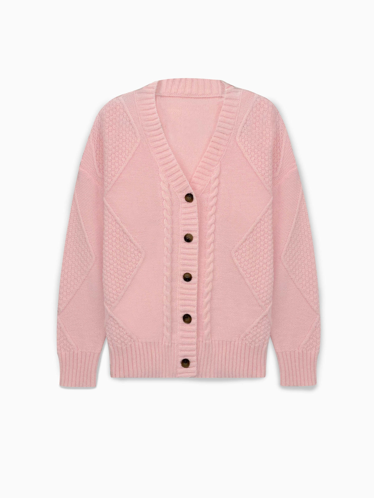 Nadine Cable-Knit V-Neck Cardigan