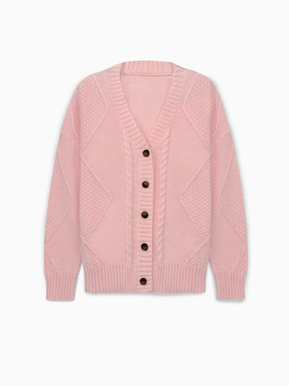 Nadine Cable-Knit V-Neck Cardigan