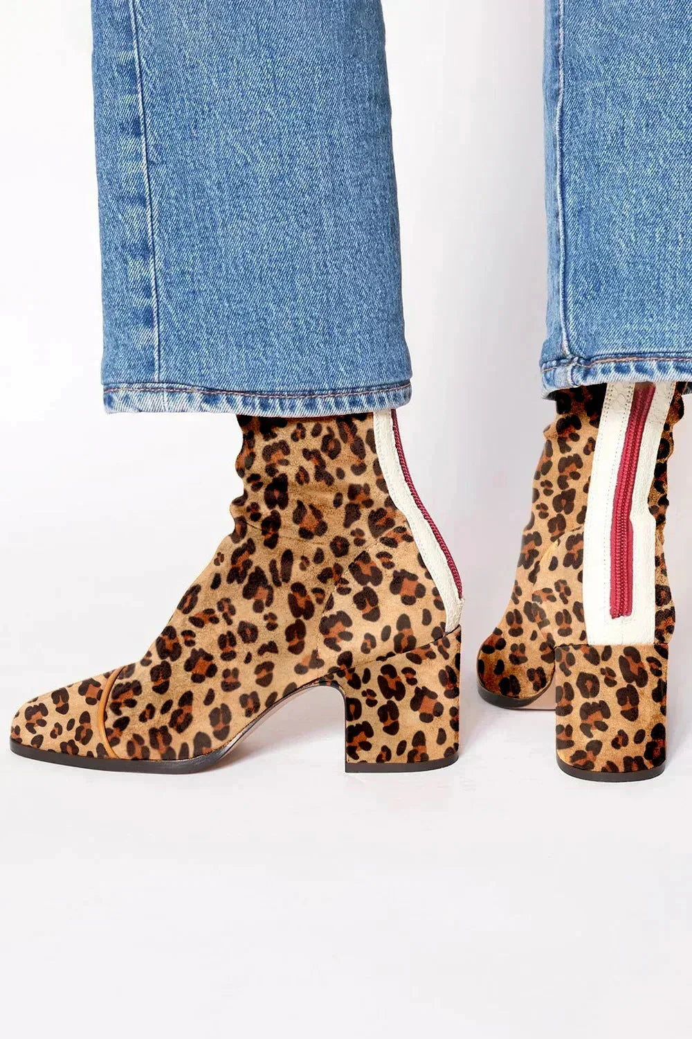 Selena Women's Square-Toe Velvet Ankle Boots