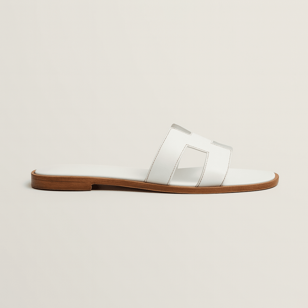 Rosetta Cut-Out Leather Slide Sandals