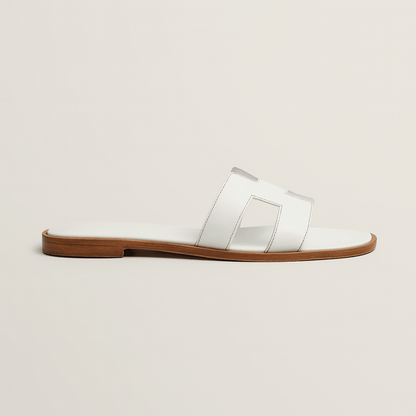Rosetta Cut-Out Leather Slide Sandals