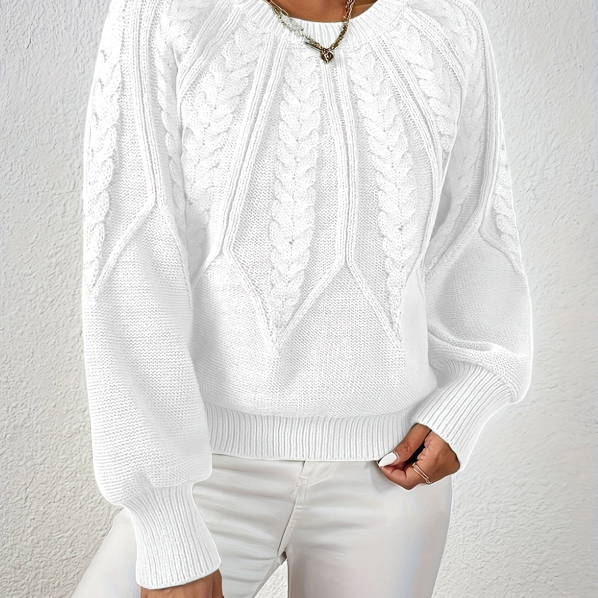 Marielle Cable-Knit Round-Neck Sweater