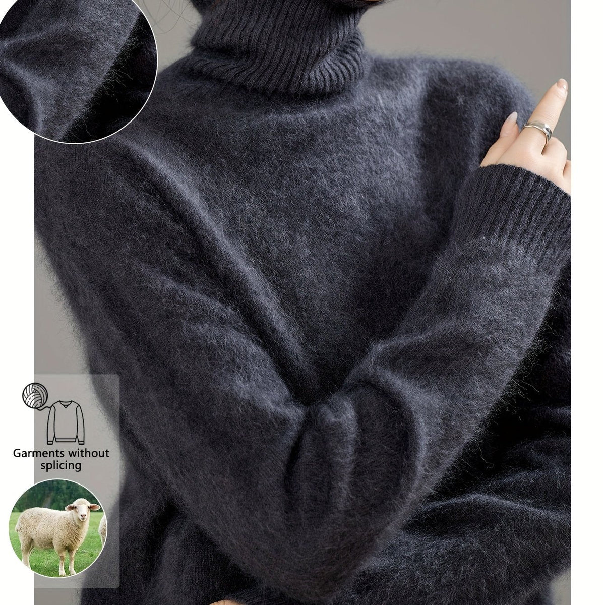 Annelise Cashmere Wool Turtleneck Sweater