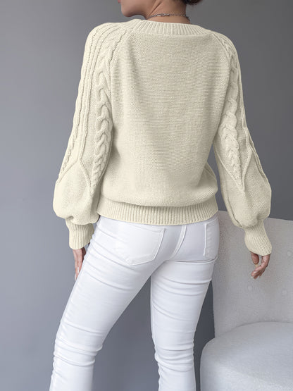 Mireille Textured Cable-Knit Sweater
