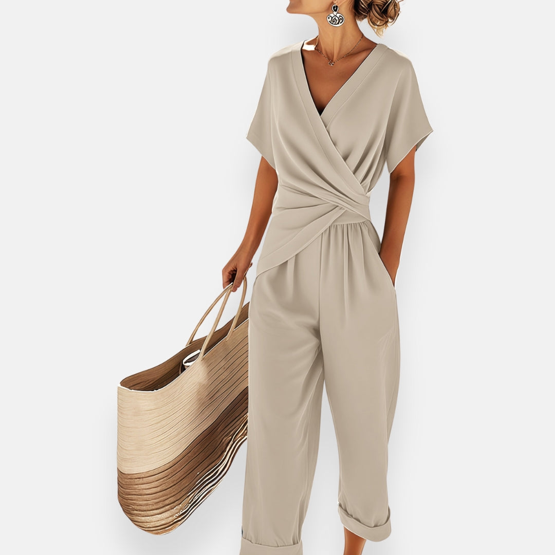 Celeste Draped Bow Jumpsuit