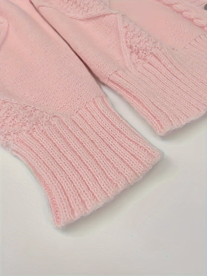 Elspeth Cable-Knit Button-Front Cardigan