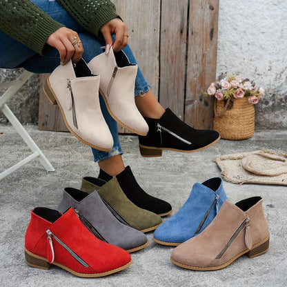 Evelina Side-Zip Ankle Boots