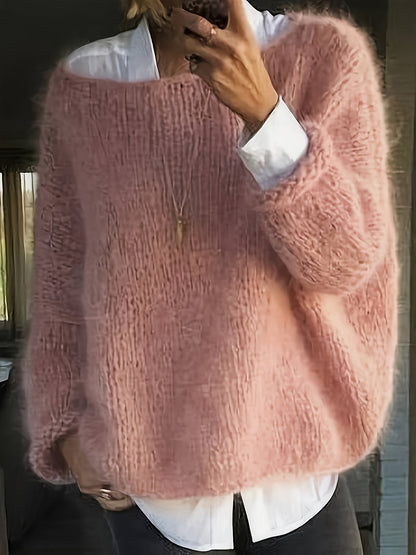 Natalina Relaxed Crew-Neck Knit Sweater