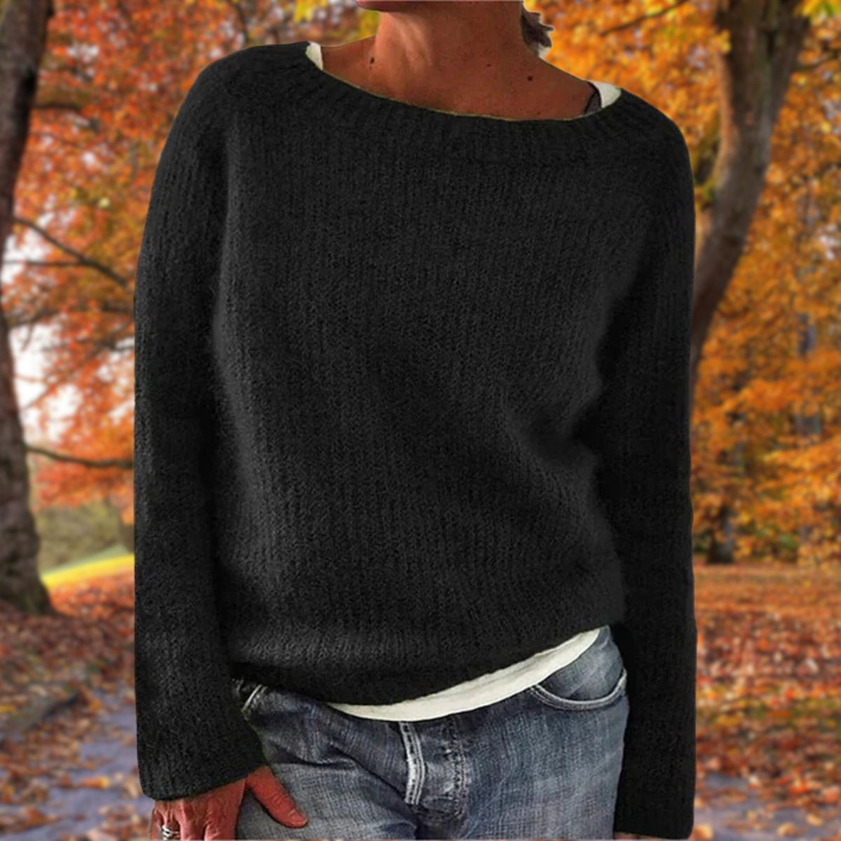 Leonie Boat Neck Layered Knit Sweater