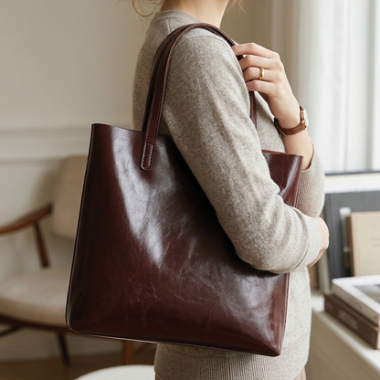Lisette Structured Leather Tote Bag