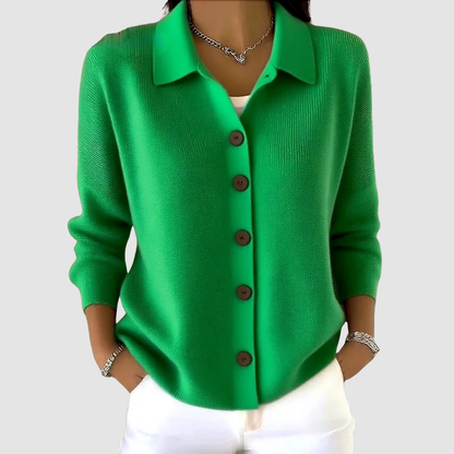 Colette Button-Front Knit Cardigan